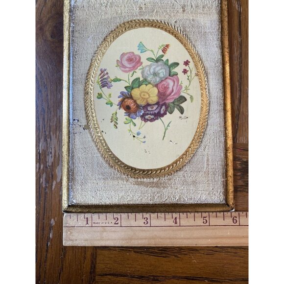 MCM Italian Florentine Gilded Gold Floral Wall Plaque - Picture 3 of 5